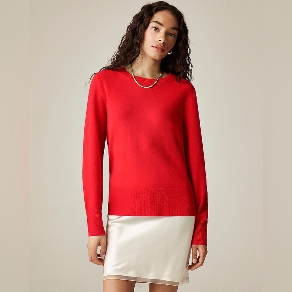 J crew red ruby Cashmere classic-fit crewneck sweate